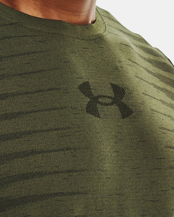 Men's UA Seamless Wordmark Short Sleeve, Green, pdpMainDesktop image number 3